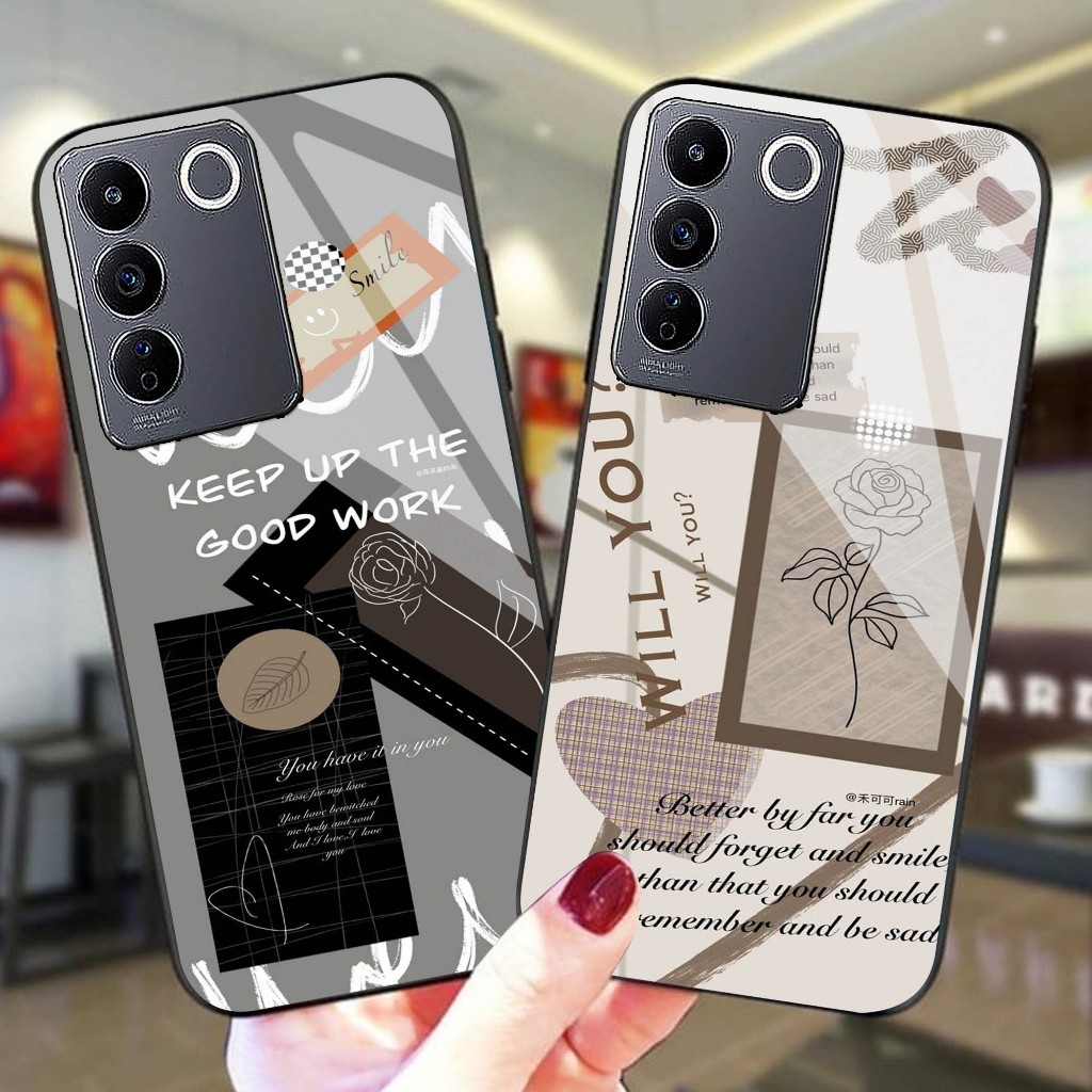 Case Kaca Vivo V27E - Kesing Hp Vivo V27E  - Case Kaca Kilau Vivo V27E- Case Vivo V27E (GC171)