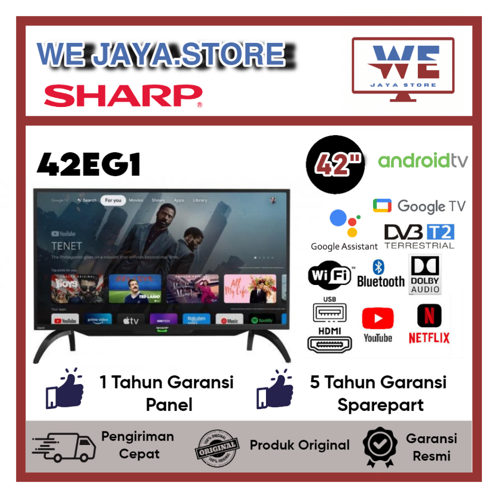 TV LED Android Sharp 42EG1 LED Sharp 42 Inch Android TV Sharp