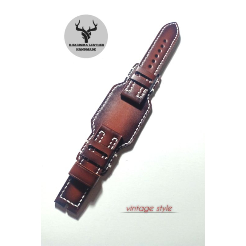 strap jam tangan kulit pria/strap jam tangan kulit handmade/strap jam tangan kulit asli