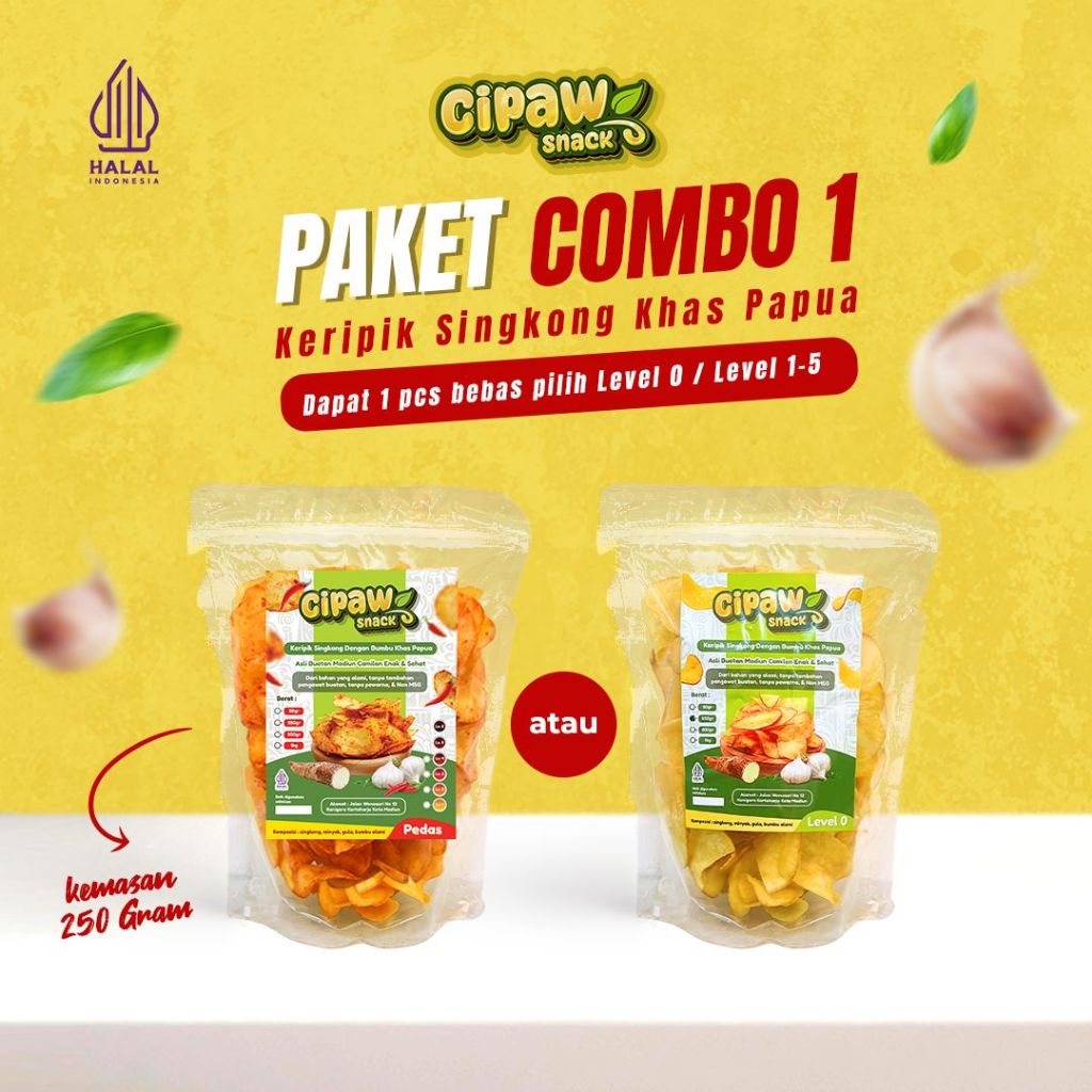 

TERBARU! PAKET COMBO 1 KERIPIK SINGKONG BUMBU KHAS PAPUA 250 GRAM RASA GURIH PEDAS MANIS ASAM SEGAR MAKANAN SEHAT DARI BAHAN ALAMI TANPA TAMBAHAN PENGAWET BUATAN TANPA PEWARNA NON MSG