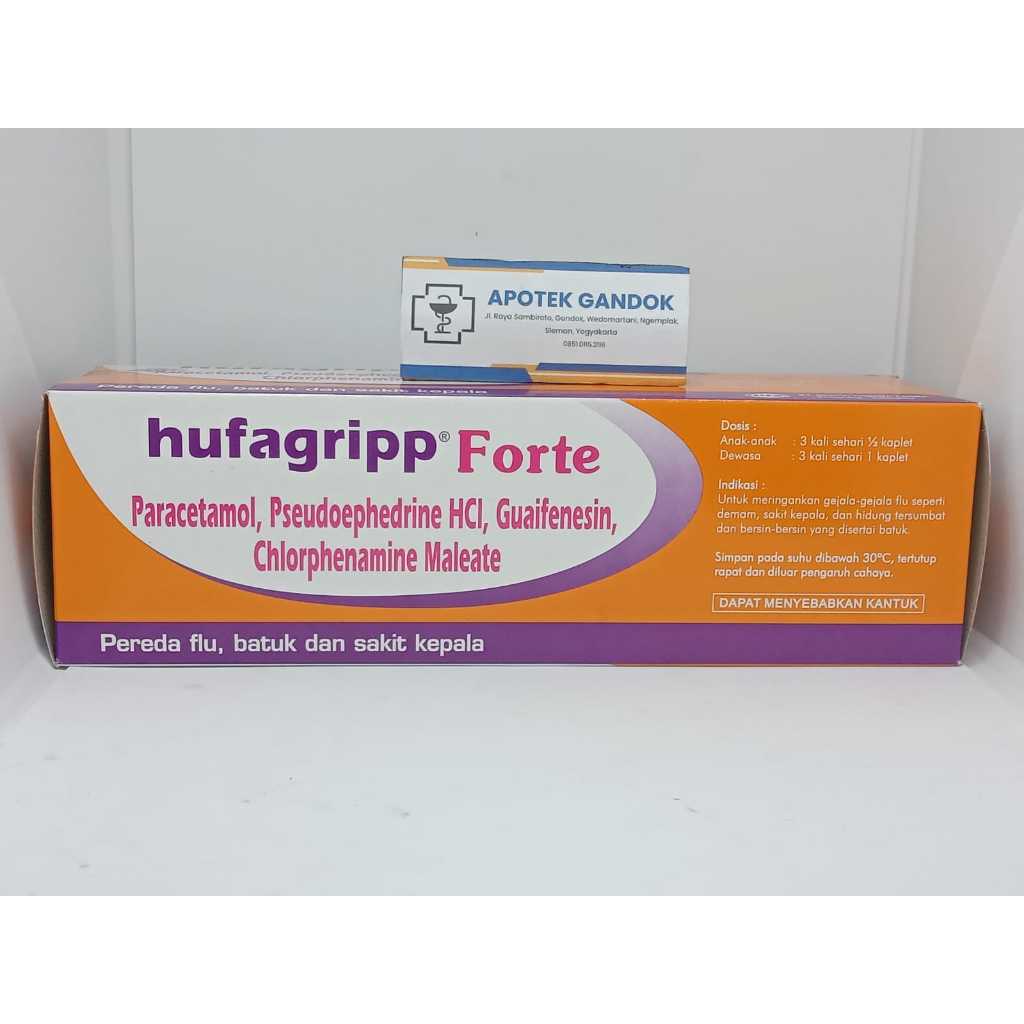 Hufagrip Forte tablet obat demam sakit kepala flu batuk pilek bersin bersin satu strip isi 10 tablet