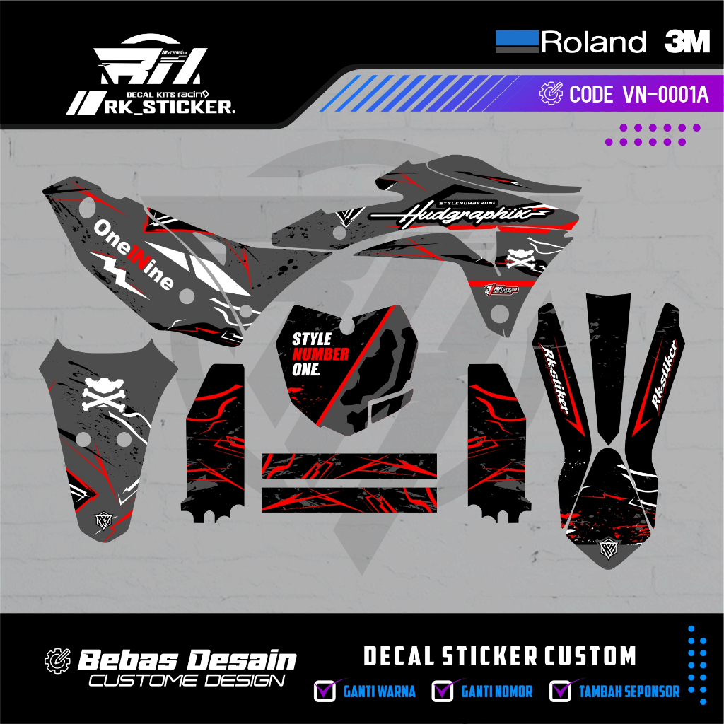 DECAL KLX GORDON STRIPING KLX GORDON FREE CUSTOME DESIGN