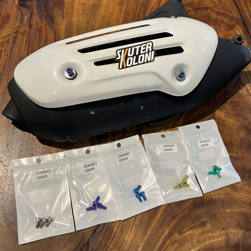 Titanium Bolt Baut Cover Knalpot Vespa Sprint Primavera 3v iget abs