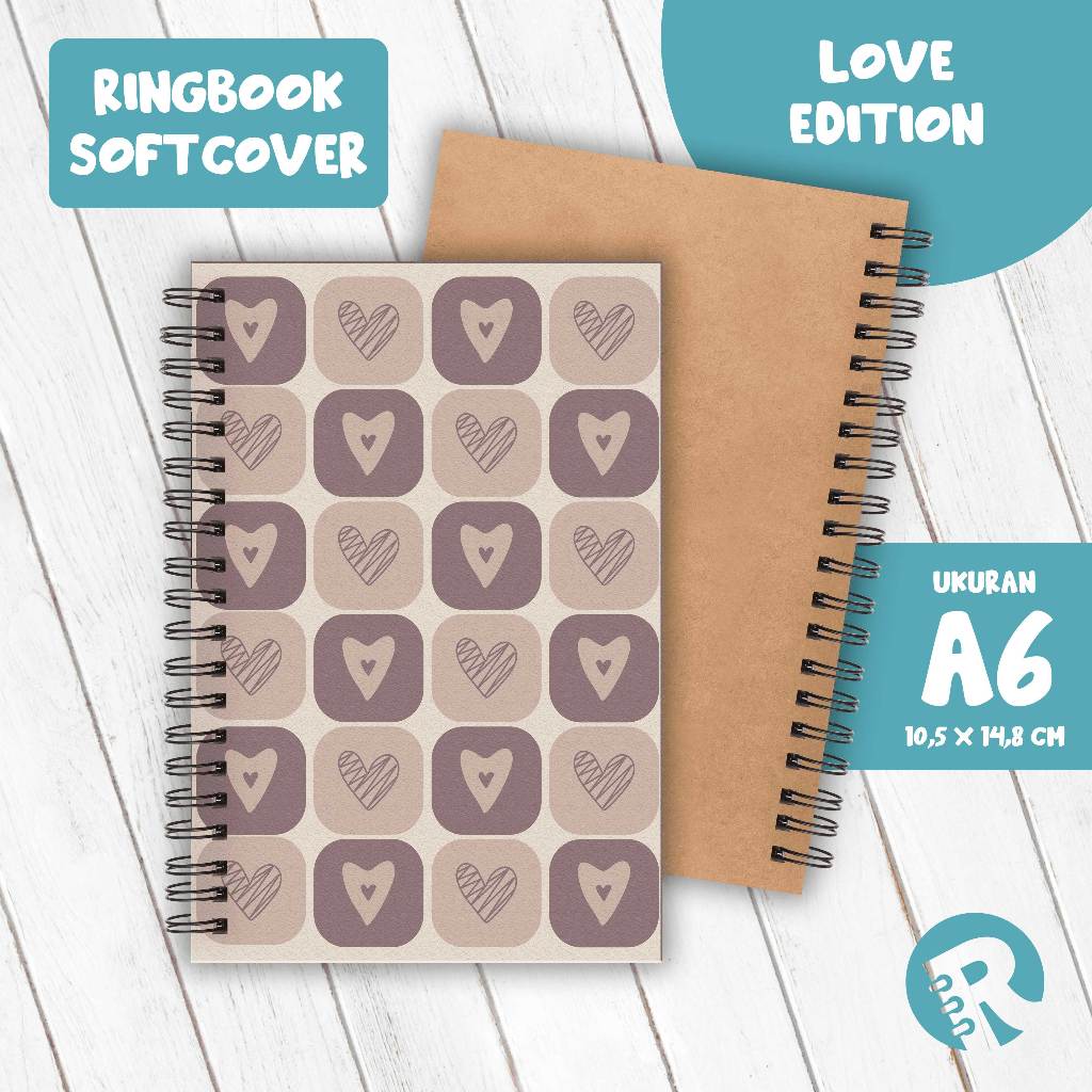 

Ringbook Softcover A6 Buku Catatan Garis/Polos Tema Love Part 1