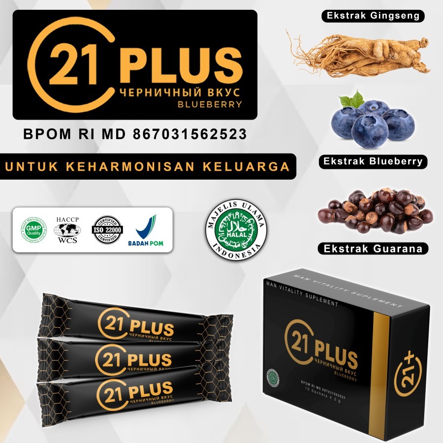 21plus suplemen vitalitas herbal untuk pria dewasa - BOX isi 10 pcs