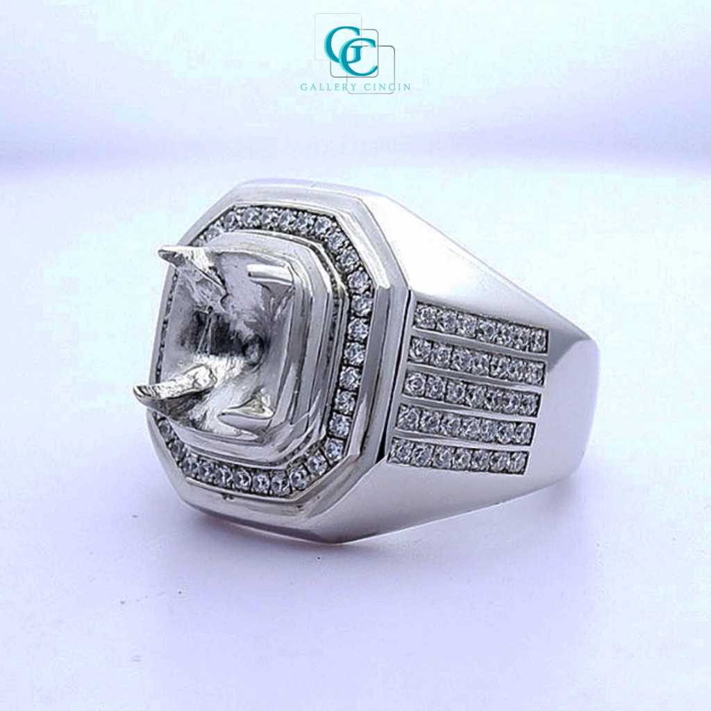 Cincin perak berkualitas cincin pria ikat batu akik permata 93