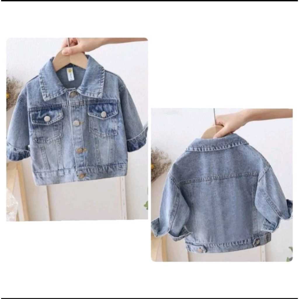 Jaket Jeans Polos Anak Perempuan Untuk Anak Umur 2 - 11 Tahun kode 920