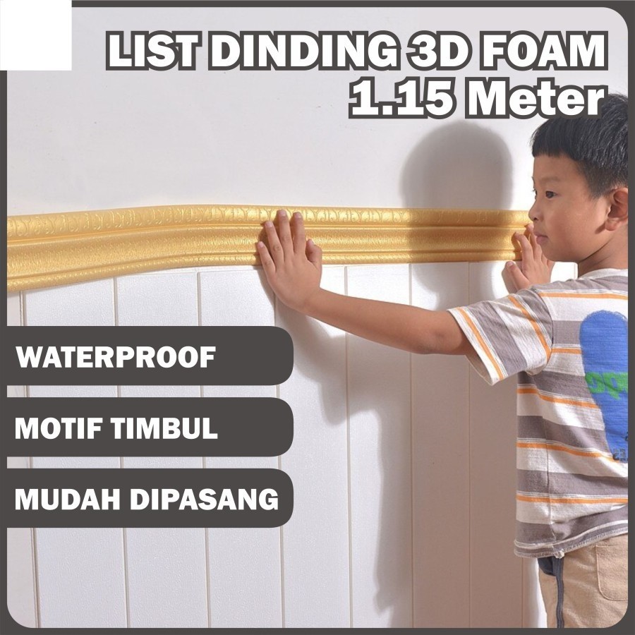 List Dinding Wallpaper 3D Motif Bunga Panjang