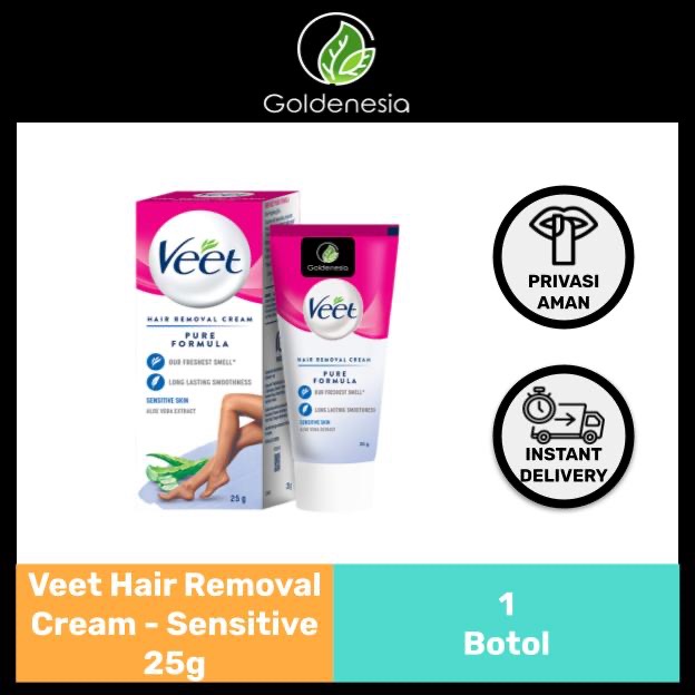 Veet Hair Removal Cream Sensitive 25 Gr - Perontok Bulu Kulit Sensitif
