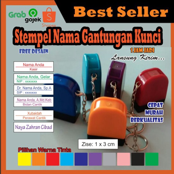 

Diskon Stempel Nama Gantungan kunci, Bidan, Perawat, Kasir, Dokter,dll