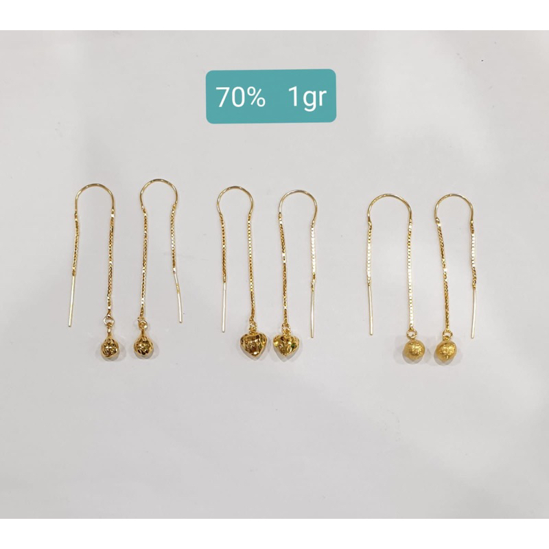 anting korea model 2 rumbai anting emas asli kadar 700