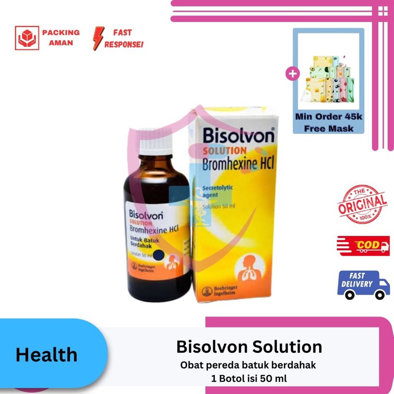 Bisolvon Solution Obat Batuk Berdahak | Cairan untuk Nebulizer isi 50ml