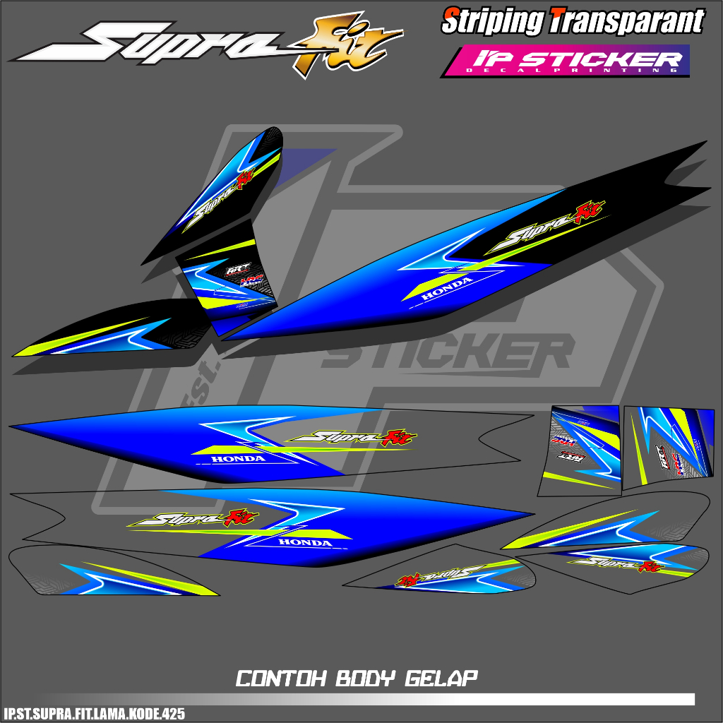 SUPRA FIT LAMA (COD) STIKER STRIPING MOTOR HONDA SUPRA FIT LAMA  - STIKER LIST SIMPLE DESAIN RACING 