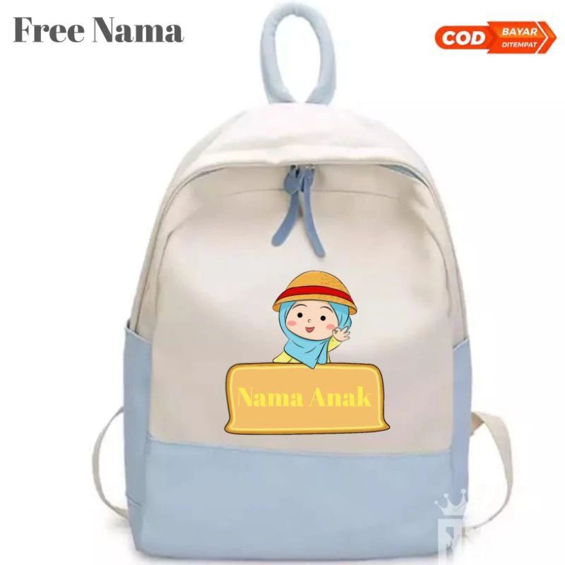 TAS ANAK SEKOLAH DAN NGAJI COSTUM (FREE NAMA)