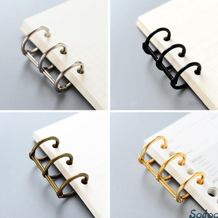 

Kirim Langsung 3hole Ring Binder Loose Metal Clip Movable Open Desk Calendar Book Rings leaf Binder