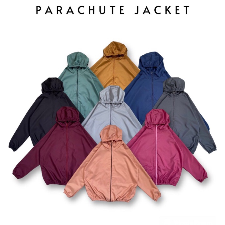 *TERLARIS* Jaket Olahraga Parasut Polos Pria/Wanita mirip Uniqlo, UV Protction, Windbreaker, Sauna S