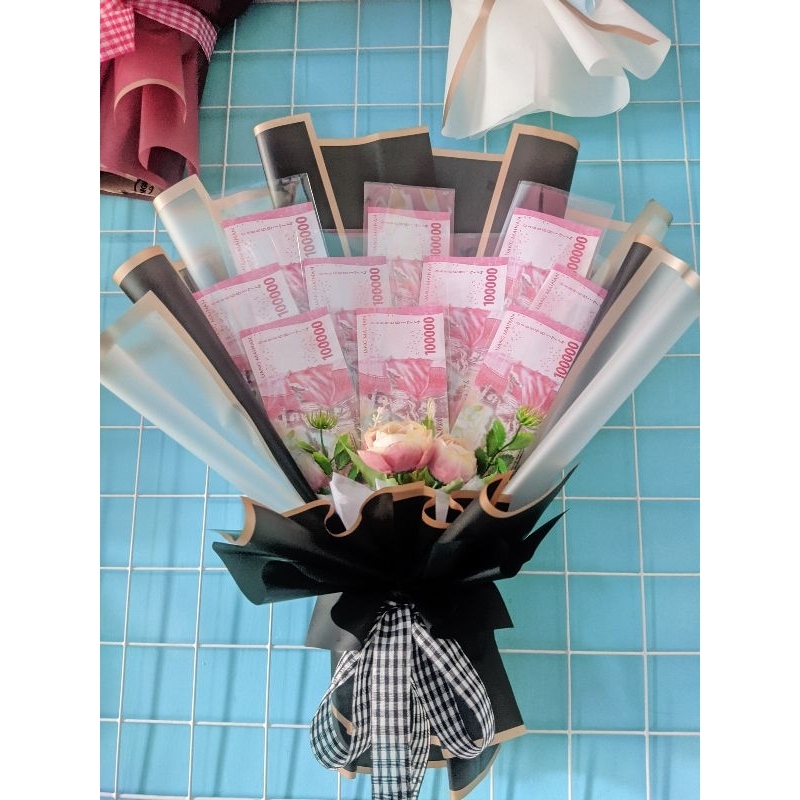 buket uang 10 lembar / buket uang kosongan / money bucket wisuda