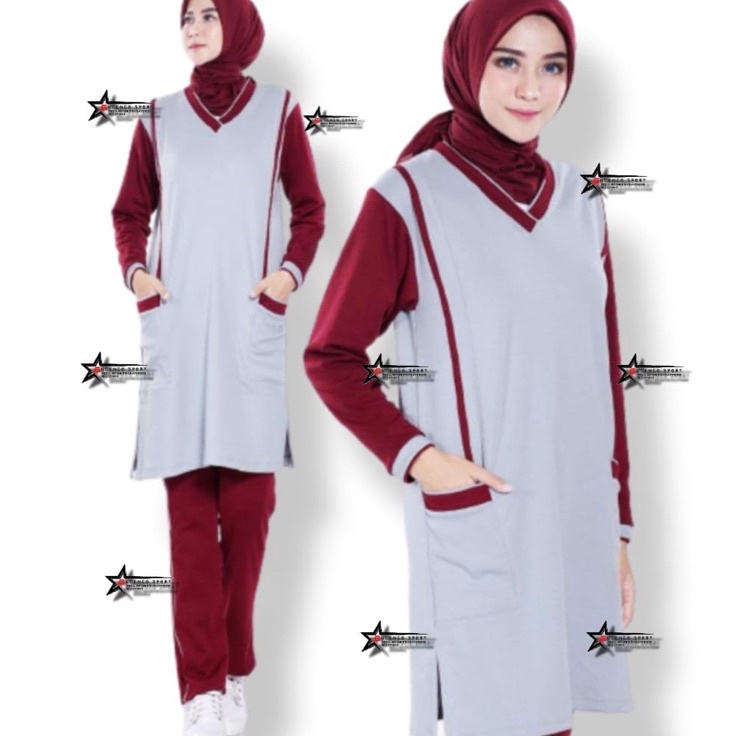 ✷BigSale✷ Setelan Baju Senam Muslimah // setelan baju olahraga senam muslimah