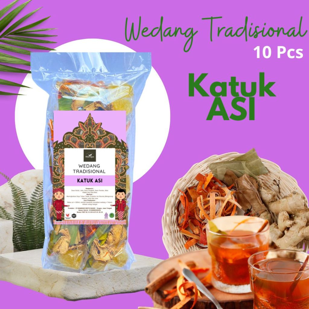 

PACK Wedang KATUK ASI Booster Rempah Lengkap Gula Batu Khas Mamigus 10Bungkus