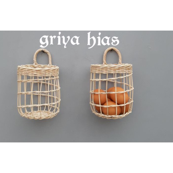 ✷BestSeller✷ keranjang rotan /  cover pot gantung mini / keranjang telur /   tempat bawang / tempat 