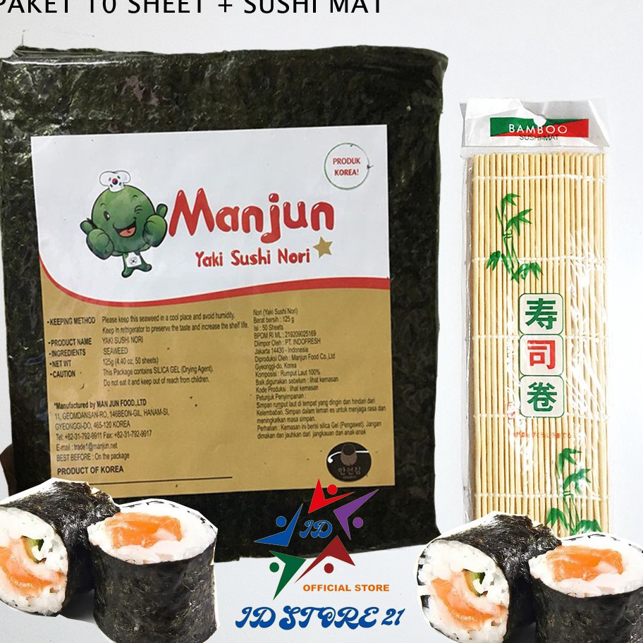 

Diskon Promo HALAL Manjun Nori Halal Sushi PAKET 10 Lembar dan Bambu Sushimat Nori Yaki Rumput Laut Gimbap Best Seller