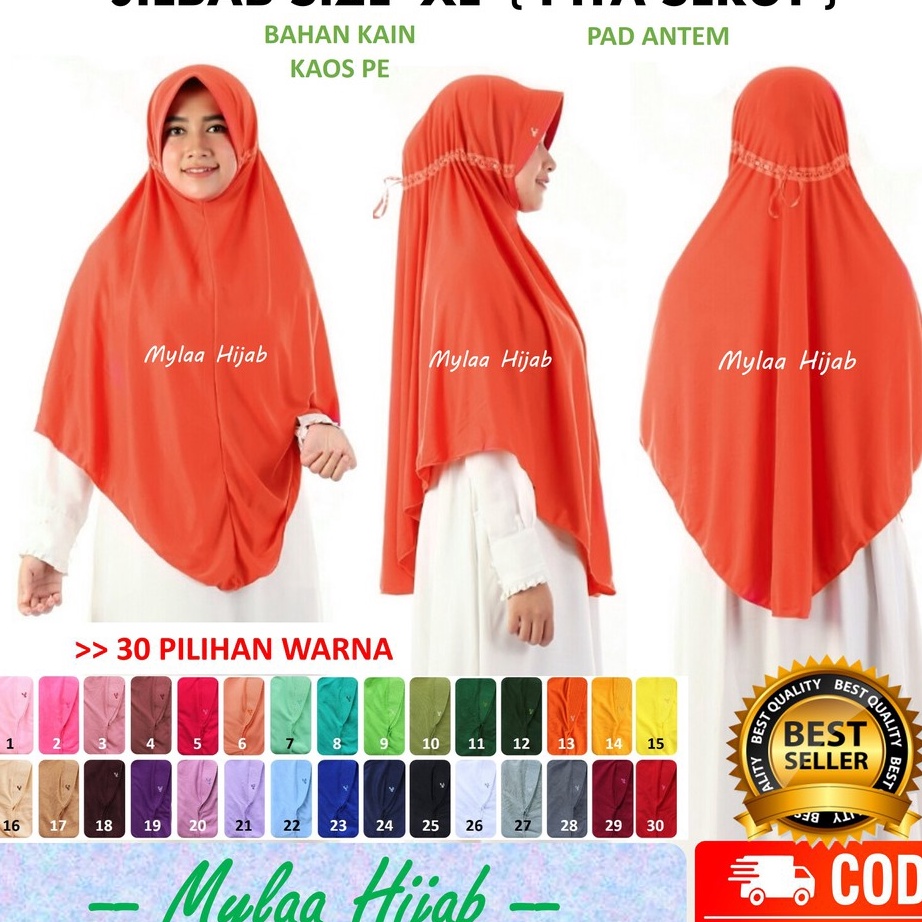 Terbaik.. JILBAB INSTAN BERGO kerudung hijab DEWASA size XL bahan kaos anak sekolah sprti rabani rab