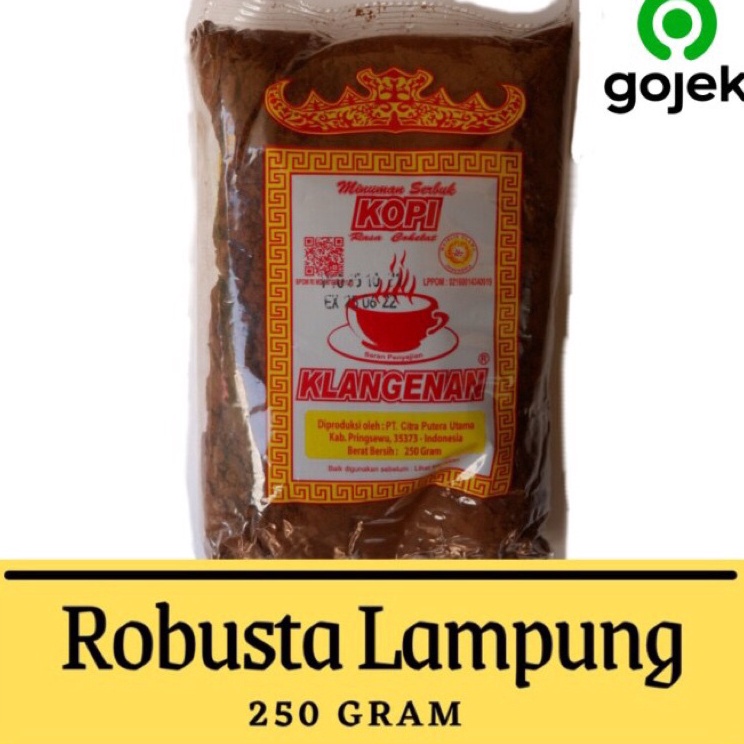 

Kopi Bubuk Robusta Lampung Klangenan Pringsewu 250gr