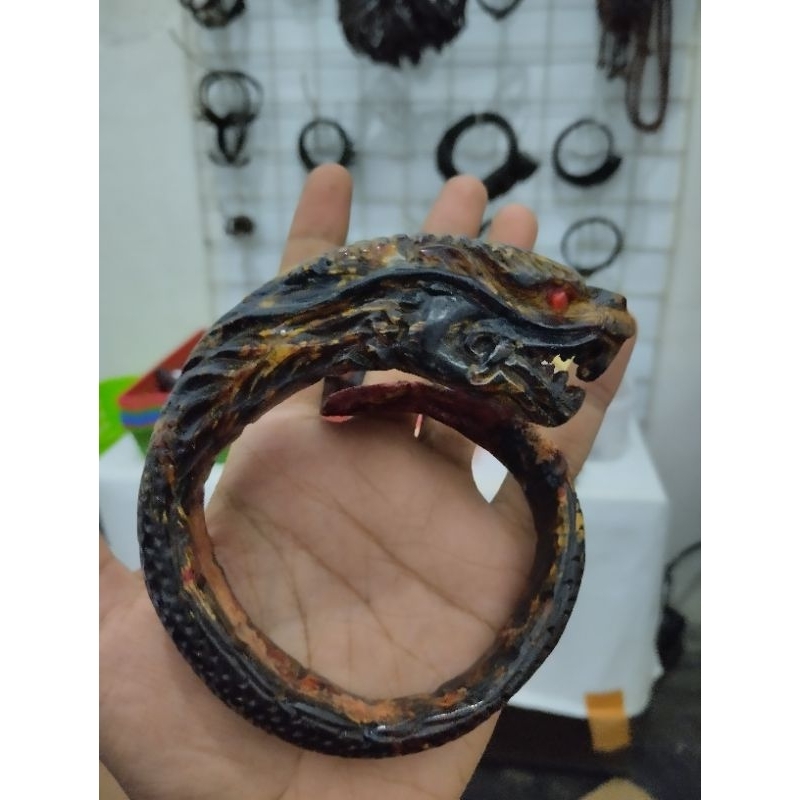 gelang akar bahar merah motif naga bonar