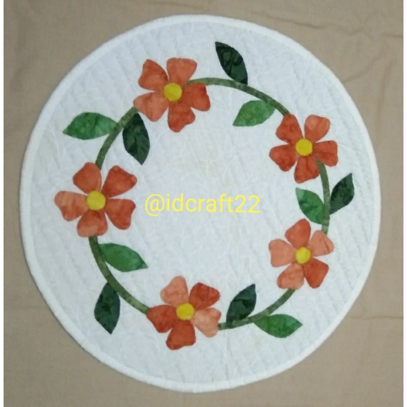 Taplak Meja Bulat| Table Runner Oval quilting