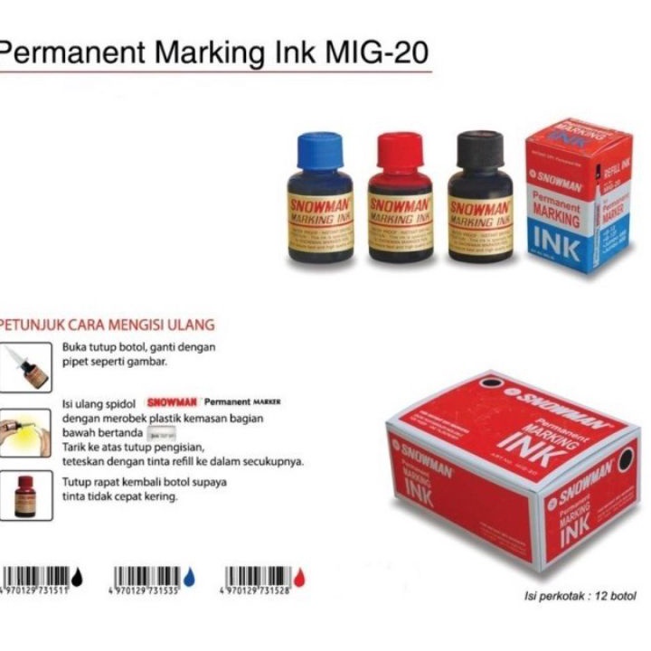 

Terbaru Refill / Tinta Isi ulang Spidol Permanent Snowman / (1pcs) Produk