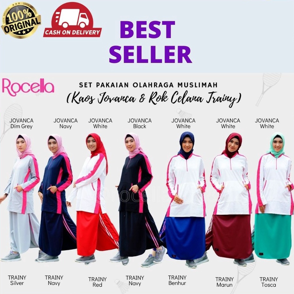 *PROMO* SETELAN OLAHRAGA KAOS JOVANCA DAN ROK CELANA TRAINY / ROK CELANA SPORTY, KAOS OLAHRAGA WANIT