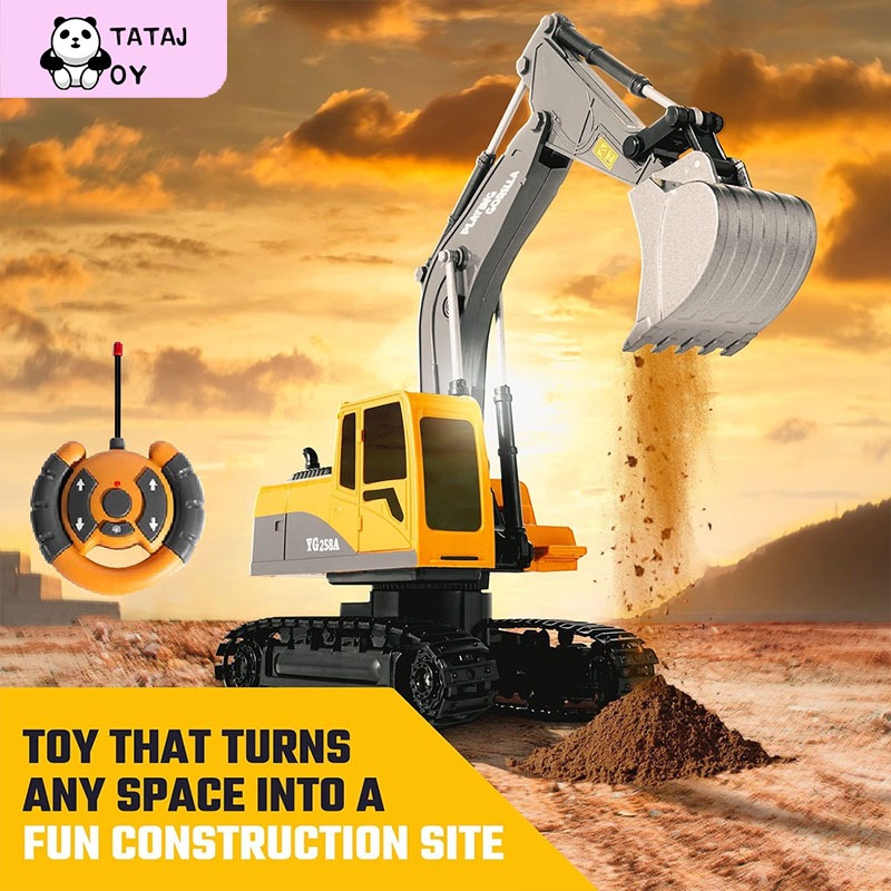 Tatajoy Remote Control Excavator Setir Mobil RC Truk Beko Digger Superior Mesin Berat Remote Control Excavator / mainan excavator remote control/mainan excavator remot