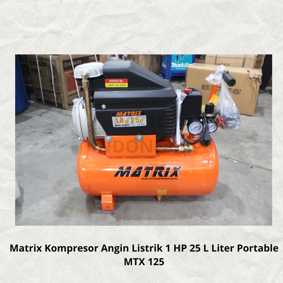 Matrix Kompresor Angin Listrik 1 HP 25 L Liter Portable MTX 125