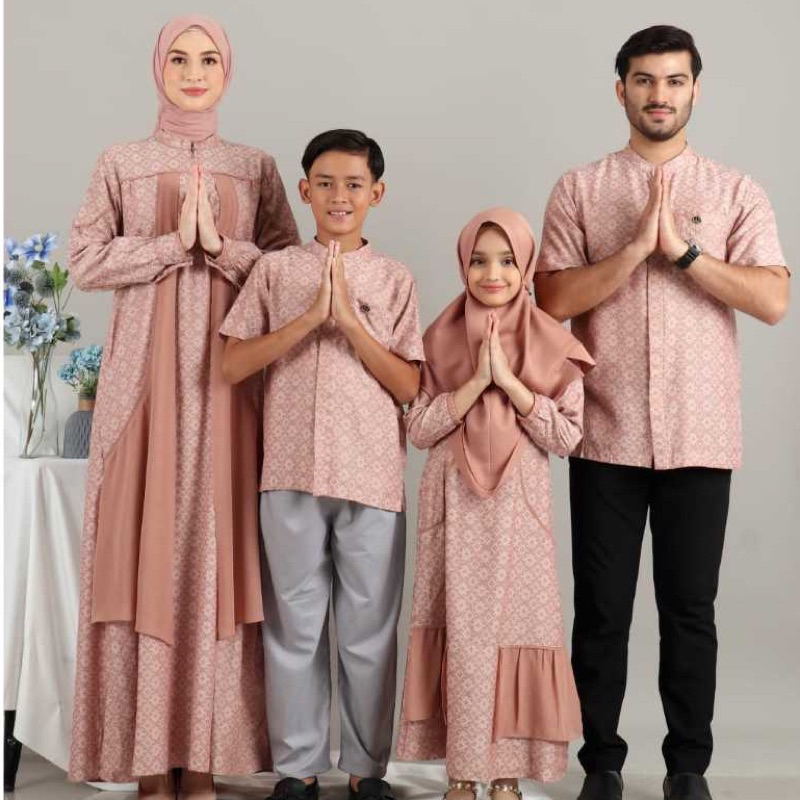 SARIMBIT NIBRAS RAYYA SERIES JENNA PEACH 2024 || Terbaru Sarimbit Keluarga Nibras Jenna 2024 || By N