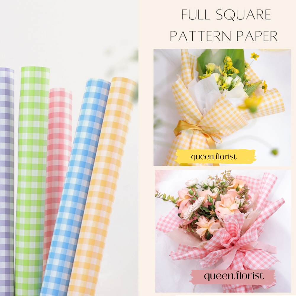 

FULL SQUARE PATTERN FLOWER WRAPPING CELLOPHANE MOTIF KOTAK GRID KERTAS KADO KOTAK KECIL FLORAL WRAPPING BUKET CRAFT PAPER GIFT PAPER KERTAS BUNGA FLORIST WATERPROOF PAPER NON WOVEN PAPER PASTEL PAPER BUKET WISUDA MONEY BOUQUET KERTAS MOTIF WARNA GOLD