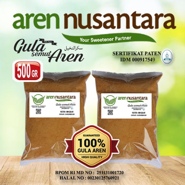 

Gula Aren Bubuk Asli Murni 100% Organik 500 Gr Gula Aren Semut Brown Sugar Asli Murni Palm Sugar 100% Original Aren Nusantara Bpom Halal MUI
