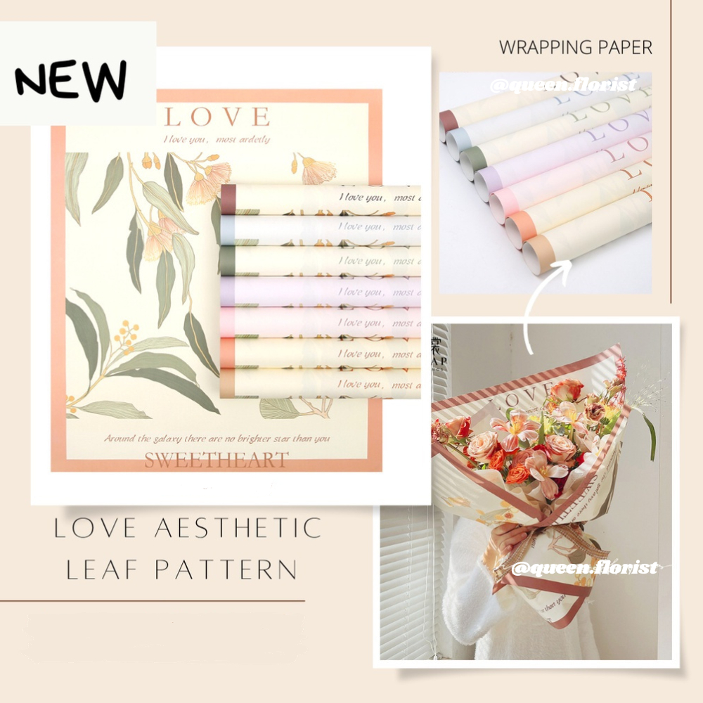 

LOVE AESTHETIC LEAF PATTERN CELLOPHANE FLOWER WRAPPING KERTAS MATTE DOFF KERTAS MOTIF WATERPROOF KERTAS BUKET PEMBUNGKUS BUNGA floral wrapping kertas bouquet buket bunga kertas craft paper polos garis doff matte paper cellophane paper florist VALENTINE