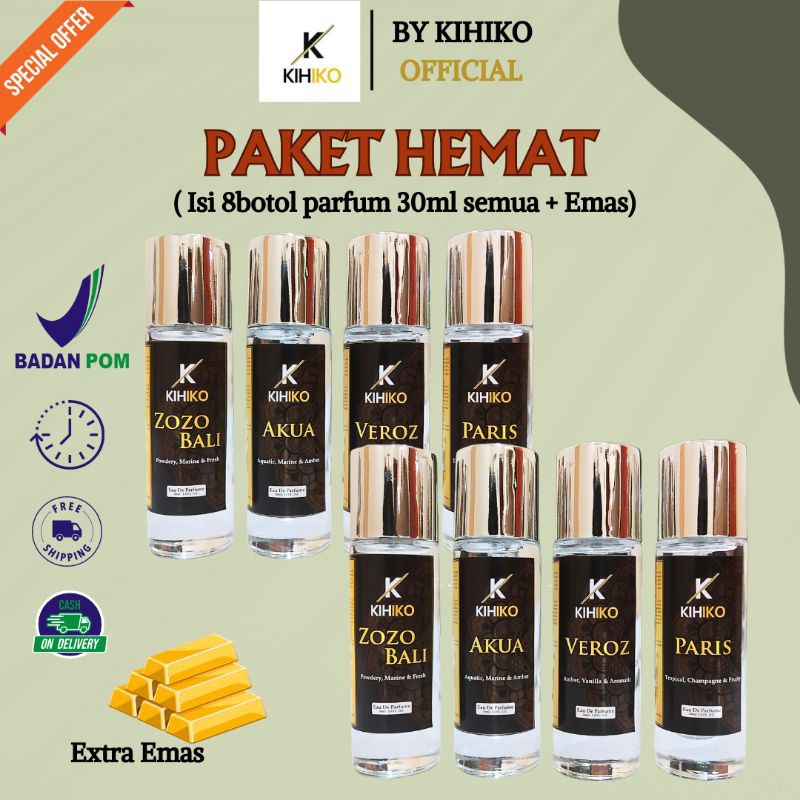 [FREE EMAS] KIHIKO PARFUM SPRAY 30ML ISI 8BOTOL