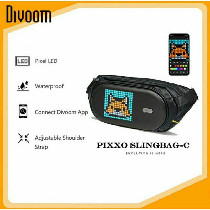 Tas Divoom Pixoo Sling Bag C LED Pixel Art Smart Bag