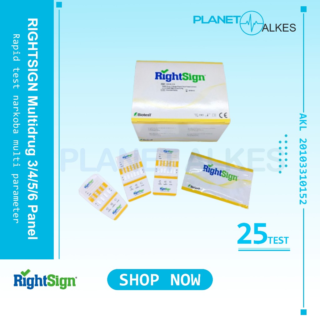 Alat Test Narkoba 6, 5, 4, 3 Parameter RIGHTSIGN - Multidrug 6P Right Sign 25 Test