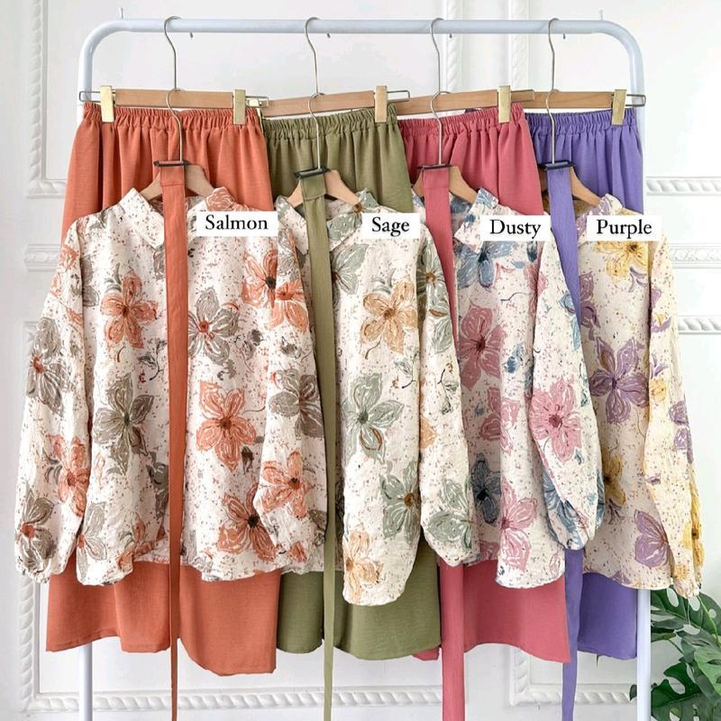 Spesial Edition Setelan Wollycrepe Premium Fashion Wanita Outfit Muslim One SET celana panjang Kulot