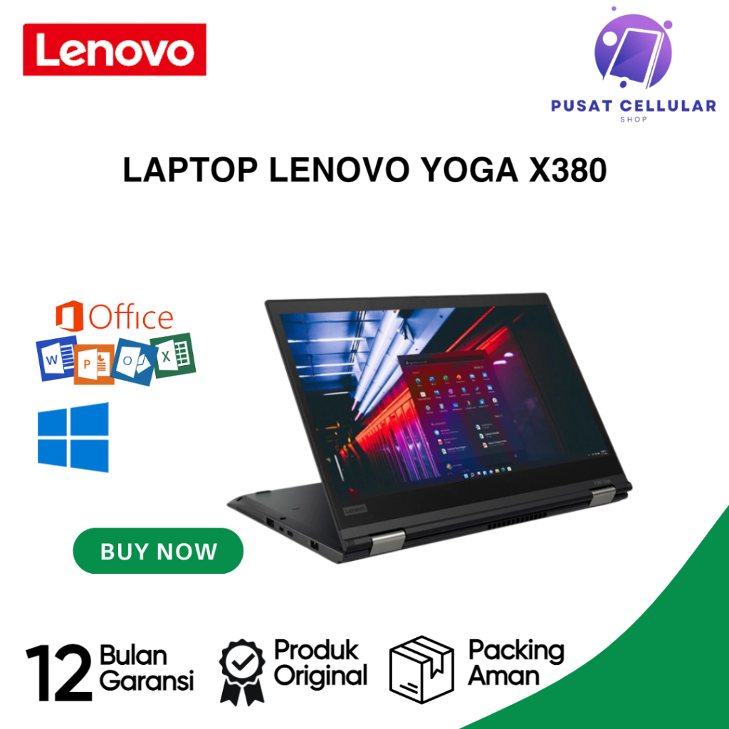 Laptop Lenovo Yoga X380 Touchscreen I7 GEN 8 Berkualitas Spek Tinggi