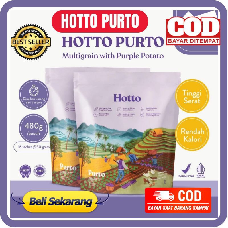 

[BISA COD] HOTTO PURTO MULTIGRAIN WITH PURPLE POTATO HOTTO PURTO 1 POUCH 16 SACHET HOTO PURTO HOTOPURTO