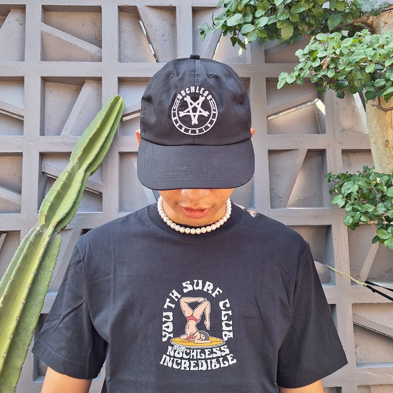 NOCHLESS- POLO CAP BLACK| Topi polo cap unisex bordir topi premium
