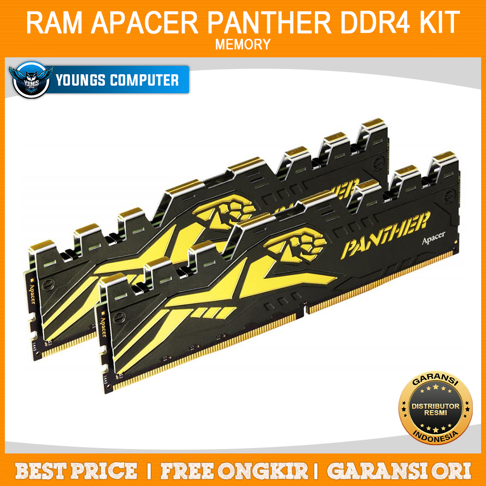 RAM APACER PANTHER 16GB KIT 3200 (2x8GB) Golden Heatsink DDR4 3200Mhz