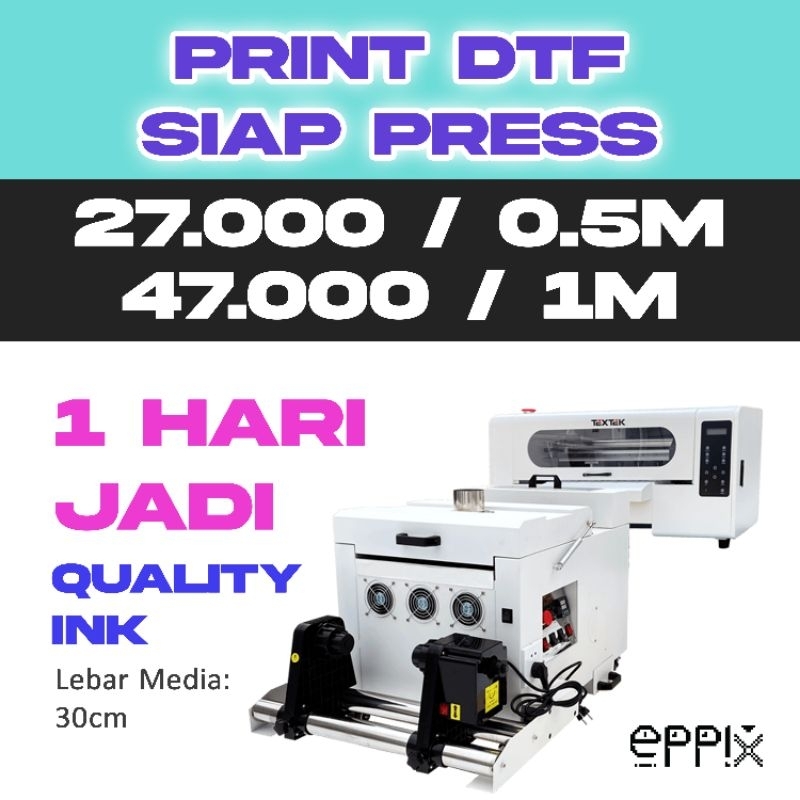 

Print Label Baju Setrika Branding Stiker DTF Iron Patch Heat Press Meteran Per 50cm 100cm