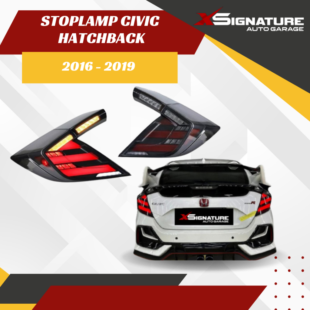 STOPLAMP HONDA CIVIC HATCHBACK MUGEN STYLE CLEAR 2016 - 2019