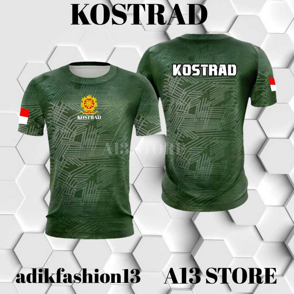 kaos Kostrad/ baju kaos kostrad logo depan belakang / baju kaos dryfit jerseykostrad/ kaos jersey ol