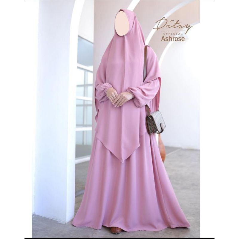 Ditsy Moslem Liana Ash Rose | Barang Baru Bukan PL | Ditsy Official Edisi Bulan Agustus 2023 | Gamis