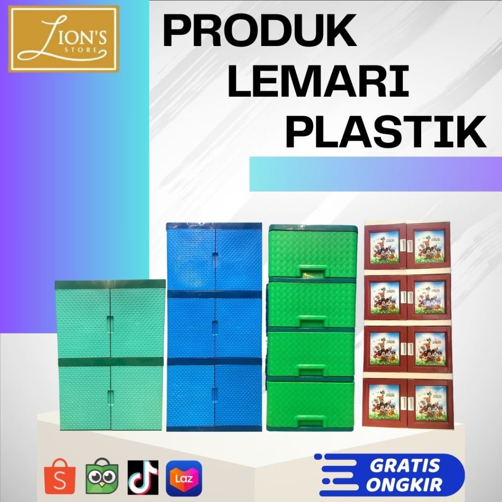 Lemari Plastik / Lemari Laci / Lemari Rotan Susun 4